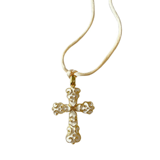 HOLY CRUSH NECKLACE - IVORY